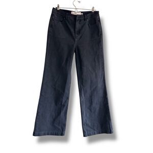 Soft Surroundings Size 8 Black High Rise Wide Leg Jeans